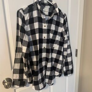 Abercrombie & Fitch Flannel Monochrome Plaid Shirt